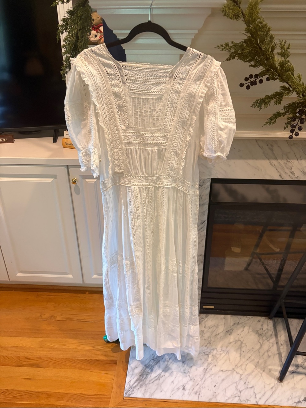 Polo by Ralph Lauren White Eyelet Lace Midi Dress